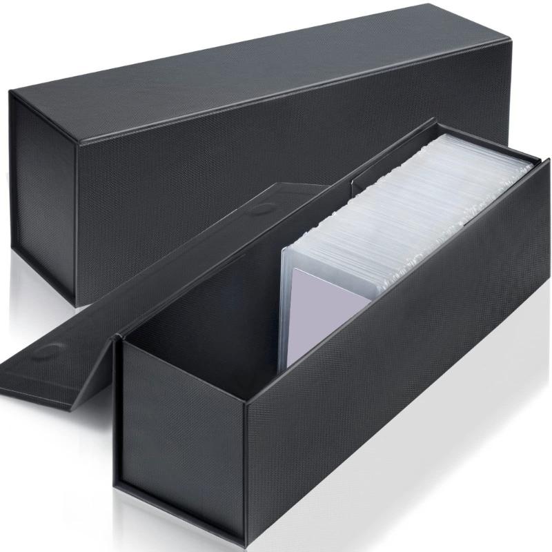 Portable Magnet Lid Sports Card Storage Box Magnetic Closure Trading Card Organizer for Collectors and Enthusiasts