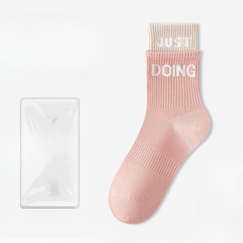 Female Spring and Autumn Pure Cotton Fitness Yoga Pilates Professional Non Slip Anti Wear Sports Tube Cotton Socks