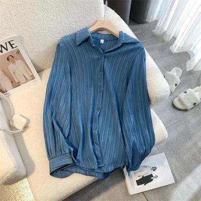 Damen Hemd Sommer Oversize Baumwolle Locker Bluse Freizeit Langarm Pullover Weich Locker Hemd Top