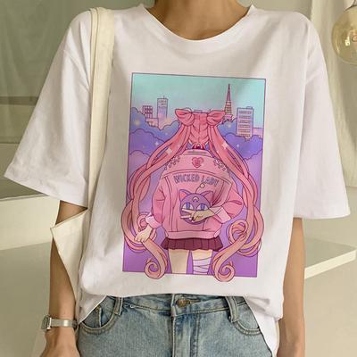 Sailor Moon Summer Fashion T Shirt Unisex Harajuku Short Sleeve Unisex Kawaii Japanese Anime Aestheti