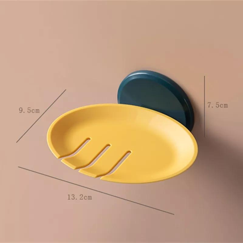 1Pc Bathroom Soap Dish Storage Basket Box Plastic Drain Holder Strong Wall Hanging Soap Box Punch-free Suction Cup