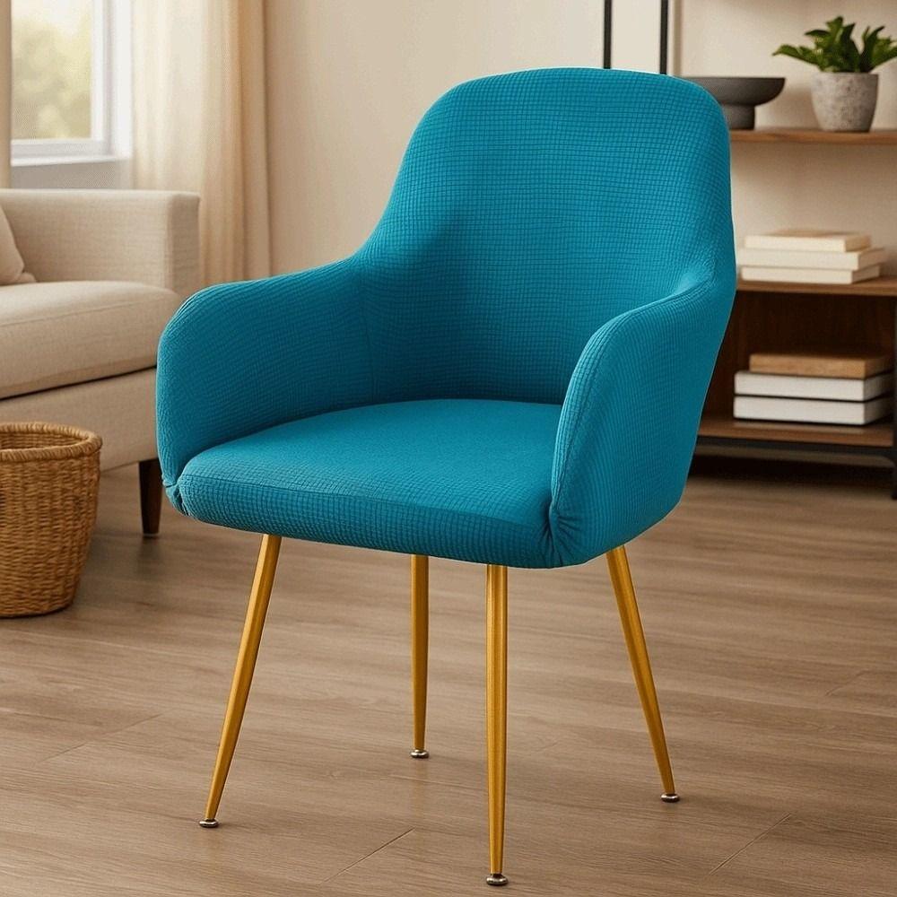 Elastic Solid Color Seat Protection Plaid Wear for Chairs Curved Chair Cover  Friends Party
