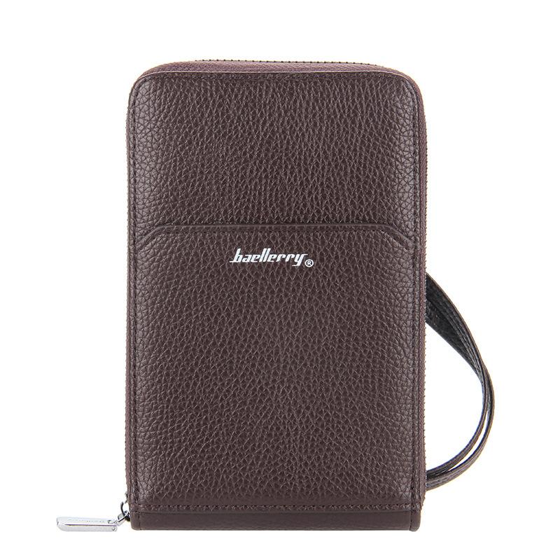 

Baellerry Мужские сумки для телефонов из искусственной кожи Сумки винтажного дизайна Классические кошельки Кошельки GZW 19cm*11cm*3cm коричневый