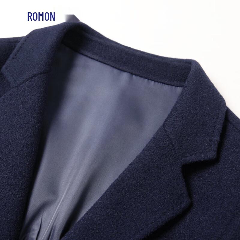 ROMON Men's 100% Wool Double-Faced Mid-Length Coat