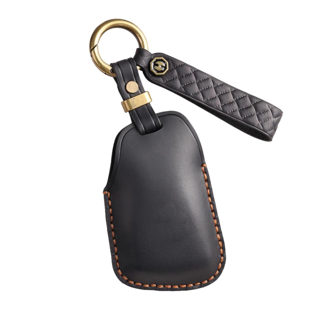 High-End Retro Leather Key Cover for Buick Envision with Buckle Protection