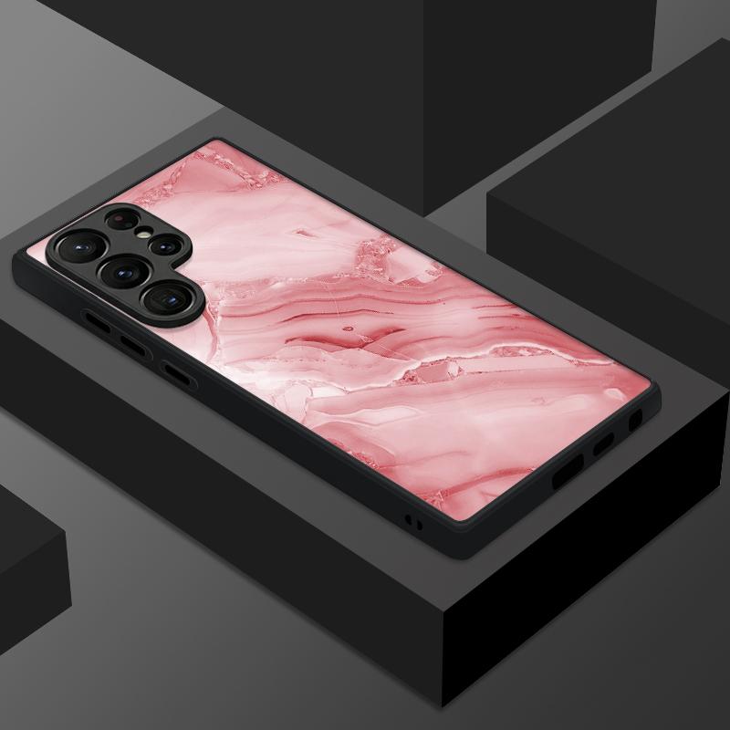Sandstone Marble Case For Samsung Galaxy S26 Ultra S25 FE S24 S23 S22 Plus S21 FE Thin Ring Hybrid TPU+PC Magnetic Matte Cover