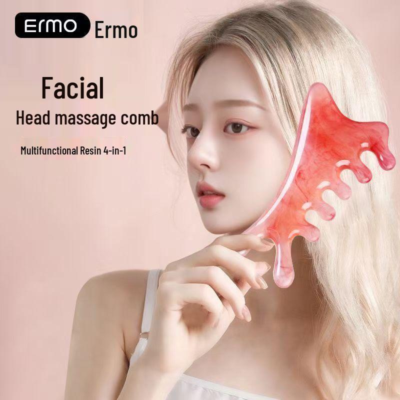 Natural Resin Double-Sided Gua Sha Facial Lifting and Firming Massager for Face, Neck, and Shoulders