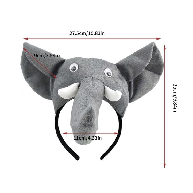 Halloween Elefanten Verkleidungskostüm, Stirnband, Schwanz für Kindergeburtstagspartys