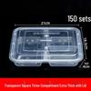 JingJingRS Disposable Rectangular 3-Compartment Takeaway Containers