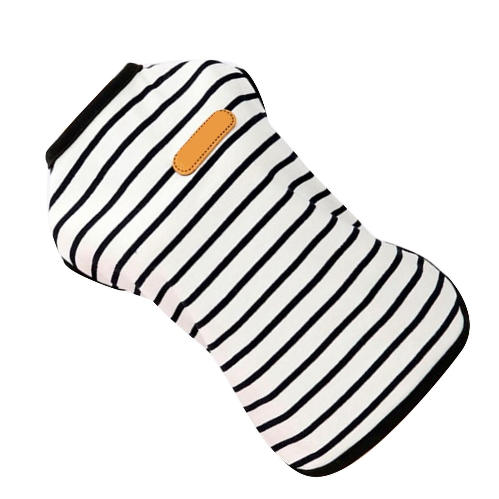 

Dog Striped Shirt Polyester Fiber Sleeveless Spring Summer Pet Clothes Lightweight Puppy T Shirts for Small Medium Dogs XS чёрный