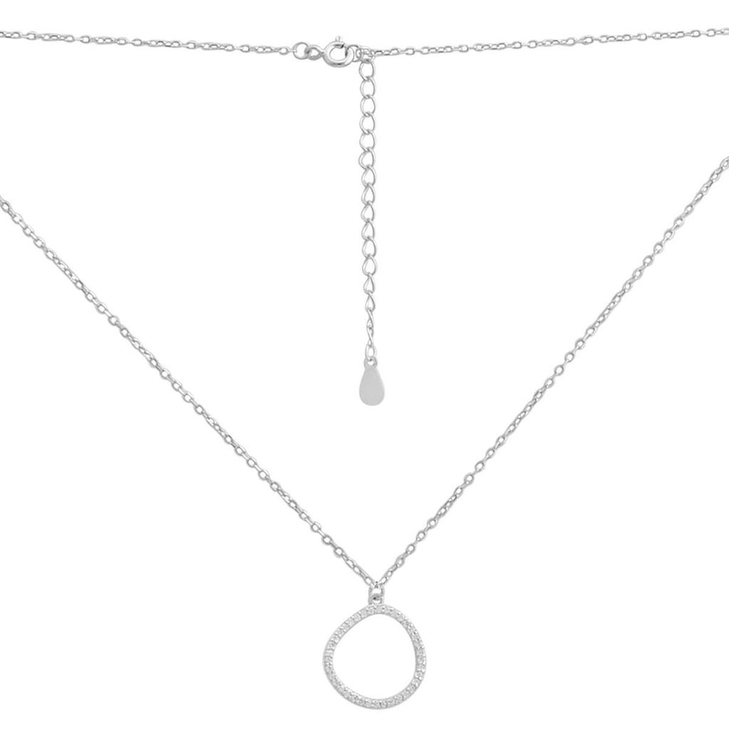 Silver Necklace with Cubic Zirconia, Item Weight 2.1 G (2186984)