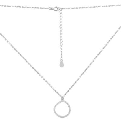 Silver Necklace with Cubic Zirconia, Item Weight 2.1 G (2186984)