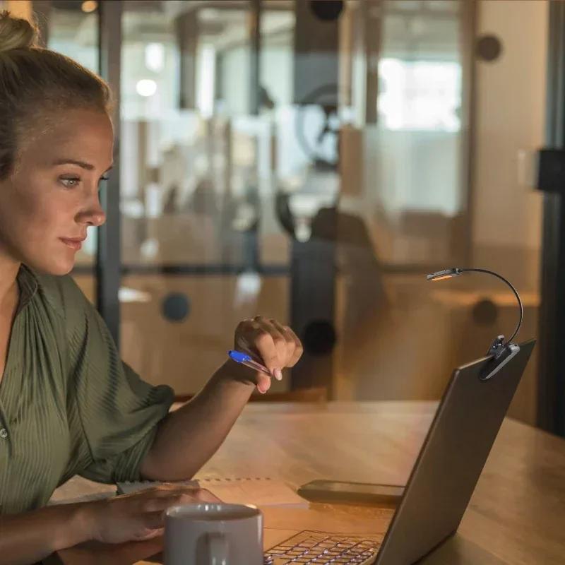 Nachtlicht Augenschutz LED-Lampen Schlafzimmer Lesen Batterie Tischlampe Einstellbar Mini Clip-On Geeignet für Reisen USB Innen