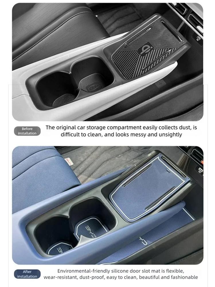 For BYD Dolphin Surf Mini Atto 1 2024 2025 2026 Seagull Car Door Groove Mat Silicone Cup Pad Anti-slip Interior Auto Accessories