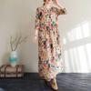 Travel Round Neck Vintage Long Flesh Covering Dresses