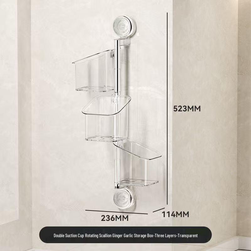 Punch-Free Wall-Mounted Kitchen Storage Basket for Onion, Ginger & Garlic