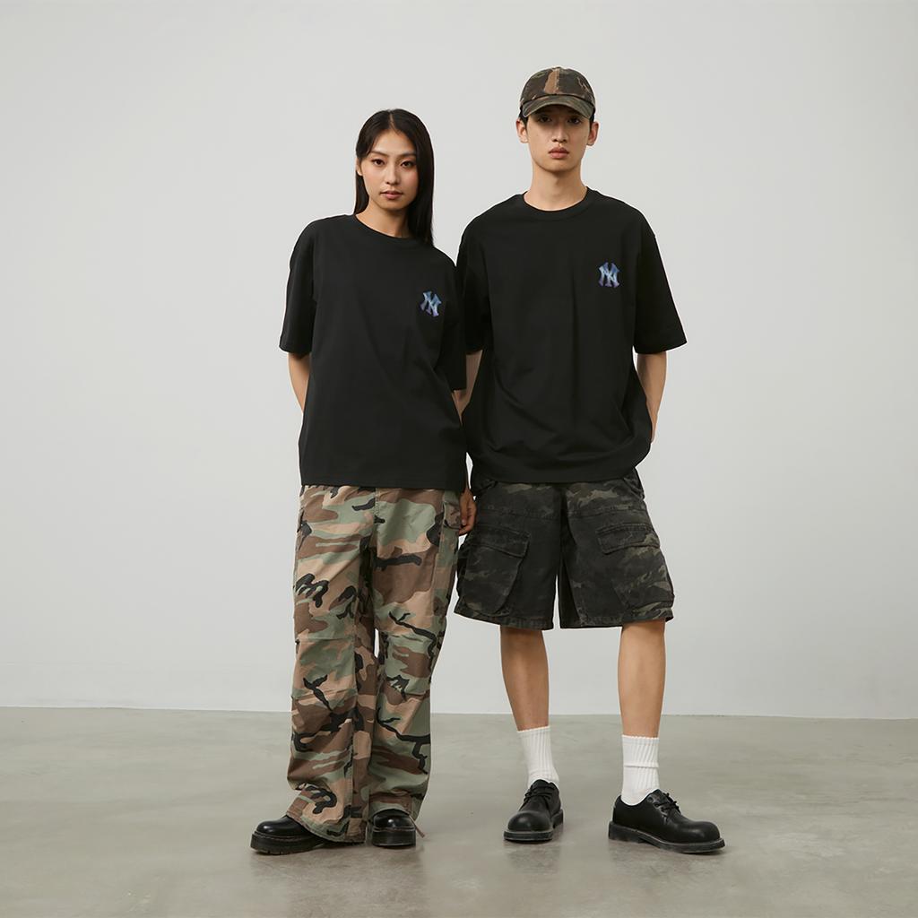 New MLB MONOGRAM Collection New York Yankees SS24 T Shirt Unisex Black 3ATSM1643-50BKS