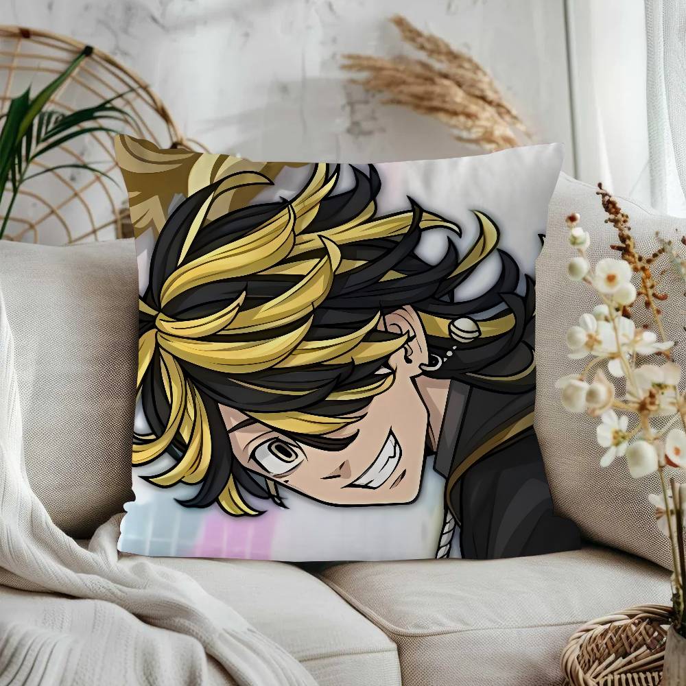 

Anime T-Tokyo-Revengers Kazutora Pillow Gift Home Office Decoration Bedroom Sofa Car Cushion Cover Case 45x45 16x16Inch