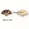 10Pcs Painted Fan Wooden Pendant DIY Crafts Supplies Hanging Ornaments Retro Wood Slices Home Decor.