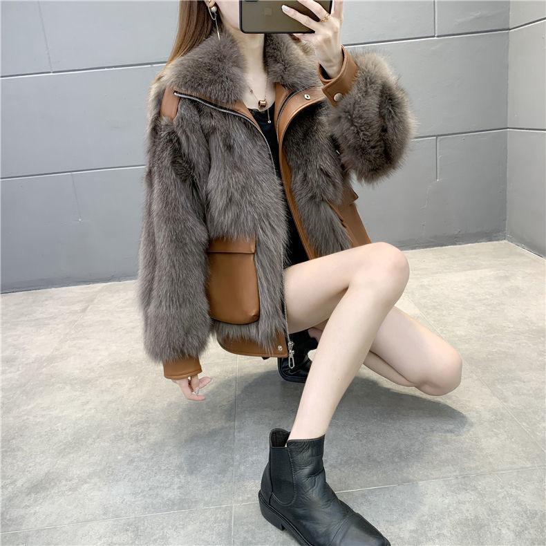 Winter Faux Fur Coat Women Korean Style Short Warm Fashionable Jacket