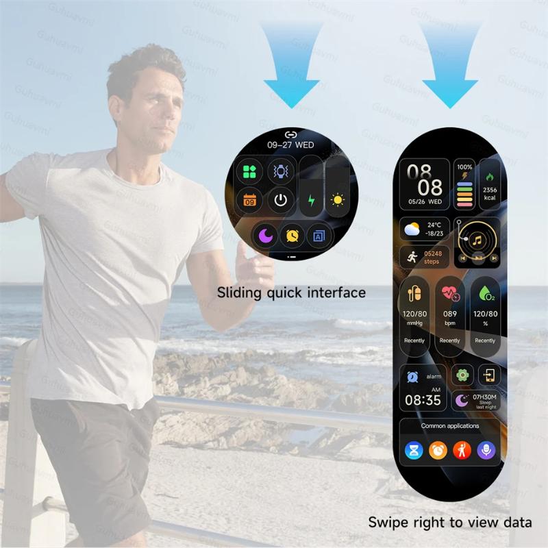 2025 New Bluetooth Call Smart Watch Men AMOLED HD Large Screen Heart Rate NFC IP68 Waterproof Sport Wireless Charging for Xiaomi