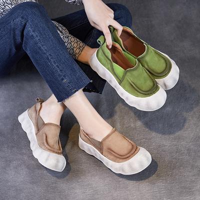 Fashion AIYUQI 2025 New Women’s Loafers Female Non-slip Retro Sneakers Women Platform Large Size Genuine Leather Women Shoes