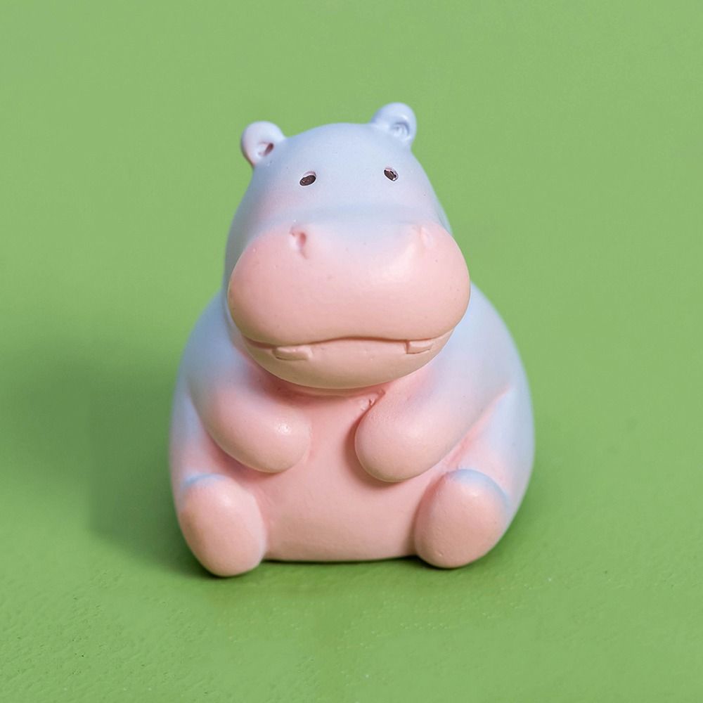 Cartoon Style Resin Hippo Statue Miniature Figure Hippopotamus Figurines  Office Desk