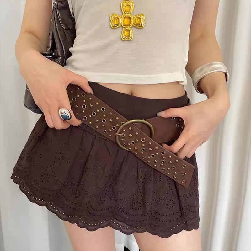 Retro Bohemian Floral Waist Rope Rose Jeans Decor Dress Waist Chain Skirt Accessories Ethnic Style Bead Waist Belt For Women