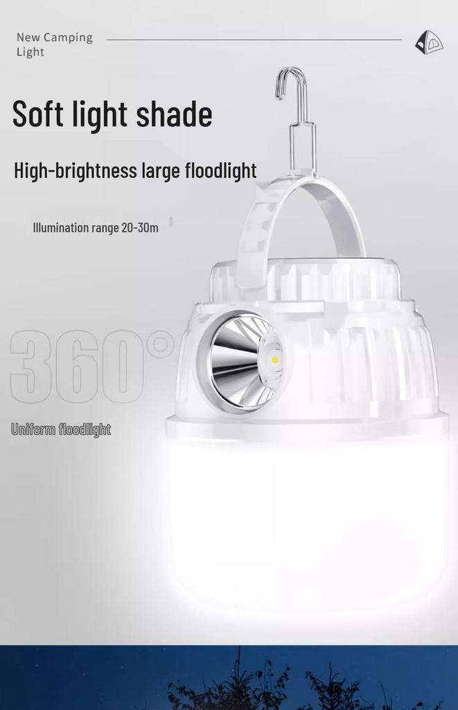 Rechargeable Solar Camping Lantern - Long Battery Life, Emergency & Outdoor Tent Light
