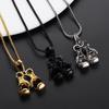 Fashion Gold Silver Balck Mens Boys Gift Choker Boxing Glove Pendant Necklace Chain