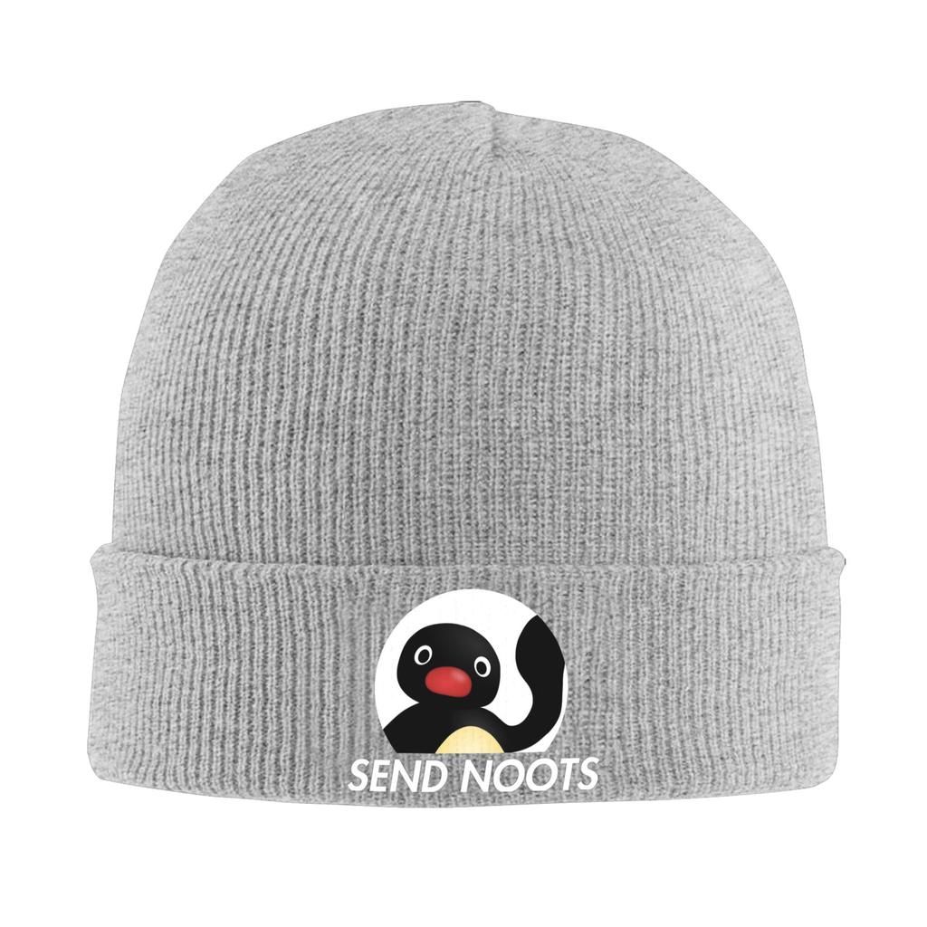 Adult Unisex Send Noots Beanie Hats Penguin Casual Knitting Hat Autumn Winter Hippie Caps Graphic Warm Soft Bonnet Hats