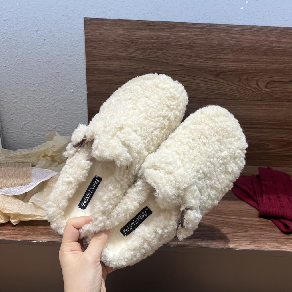 Mao Mao slippers women's outer wear flat-soled ins trendy shoes autumn and winter 2025 thick-soled cotton slippers spring and summer plush