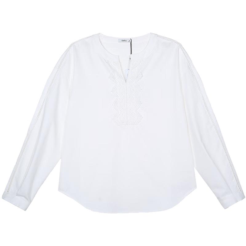 Betu Women s Lace Splice Long Sleeve Blouse M