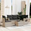VidaXL Garden Lounge Set with Cushions 6 Pcs, Patio Sofas, Patio Furniture Set, Outdoor Furniture, Grey 3220181