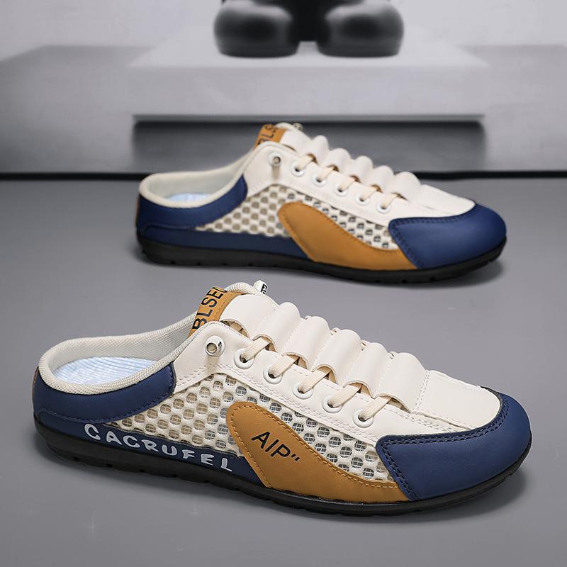 

Мужские летние дышащие сетчатые полутапочки с одной педалью для отдыха на природе модные универсальные повседневные туфли Doudou с мягкой подошвой 39