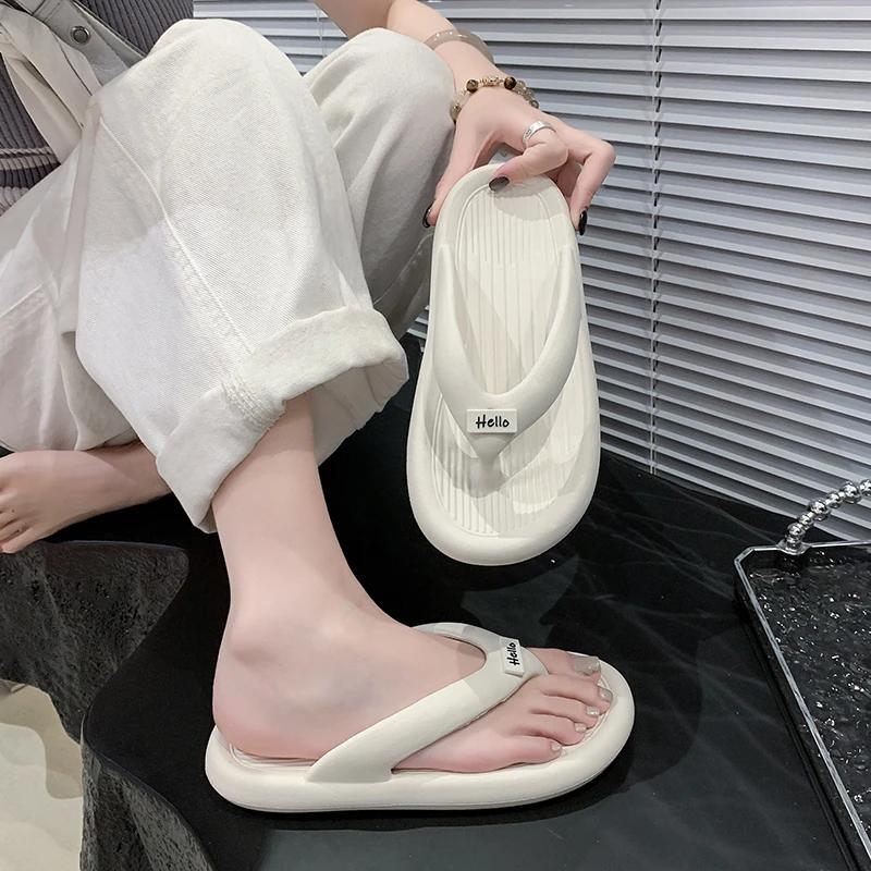 Mode Damen Hausschuhe 2025 Heißverkaufende Indoor Einfarbig Zehensteg Hausschuhe Outdoor Modische Lässige Bequeme Damen Sandalen