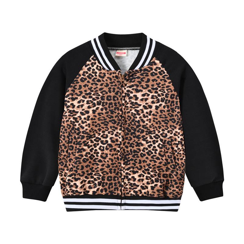 Spring and Autumn Men and Girls Fashionable Cute Printing Color Collision Jacket Children Splicing Jacket Baby Cardigan