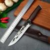 High-Carbon Steel Forged Butcher Boning Knife Kitchen Meat Cleaver Handmade Fishing Knives with Wood Handle