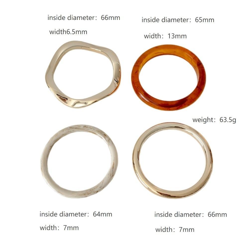 4Pcs/Set Multi-color Irregular Resin Bangles Set Wave Cuff Bracelet Set New Round Bracelets Women