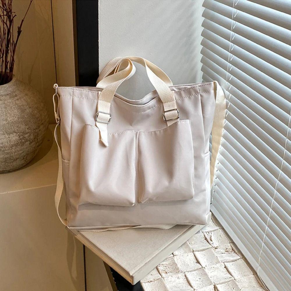 Japanese Waterproof Canvas Bag Large-Capacity Korean Tote Bag Casual Bucket Crossbody Bag Girl