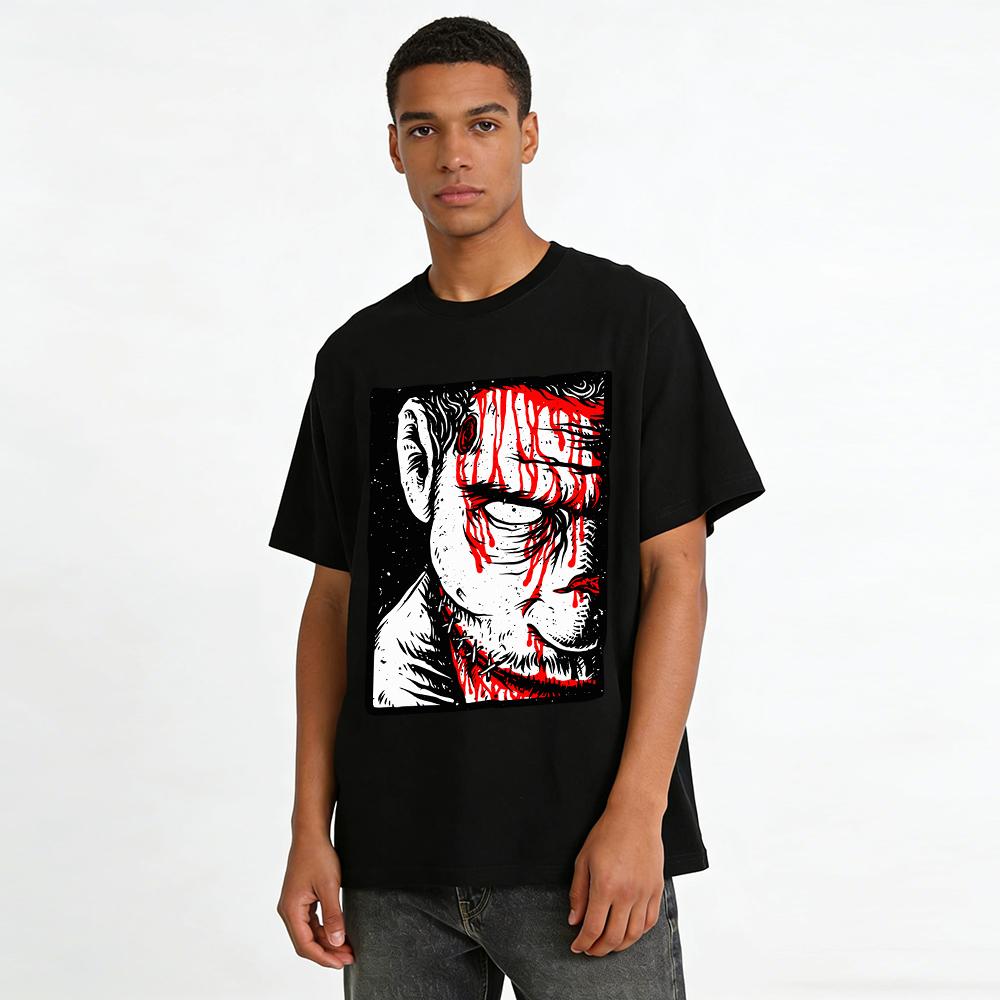 Horror Bloody Stitched Monster Print Dark Style Short Sleeve T-Shirt Pure cotton T-shirt