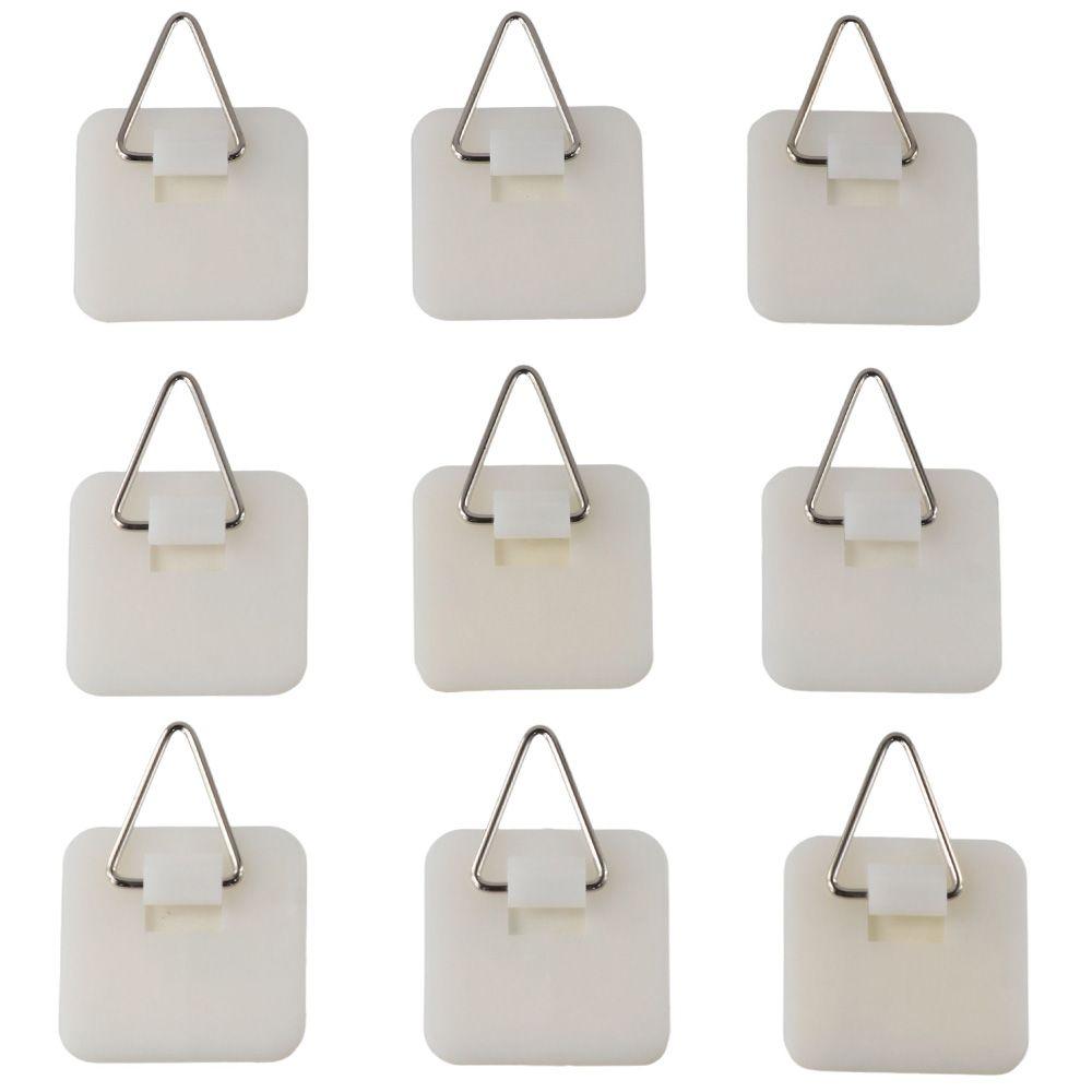 10 Pcs Sticky Vertical Invisible Plastic Photo Frame Hangers Plate Hanger Plate Holders Picture Hangers