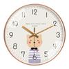 Cute Kitten Cartoon Wall Clock Minimalist Nursery Decor with Sweet Cat Design Silent Non-Ticking Easy To Read for Kids Bedroom