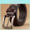Men Belt Vintage Pin Buckle Leather Belt Genuine Leather Men Waistband One Piece Dropshipping Pd401 Black