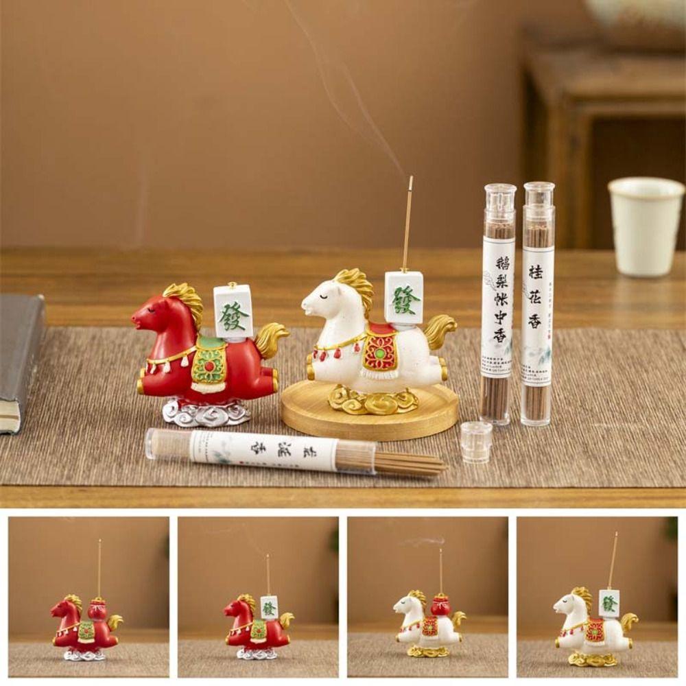 Funny Zodiac Pony Incense Burner Pony Shape Resin Indoor Incense Burner 2026 Horse Year New Year Ornamental Cense Holder
