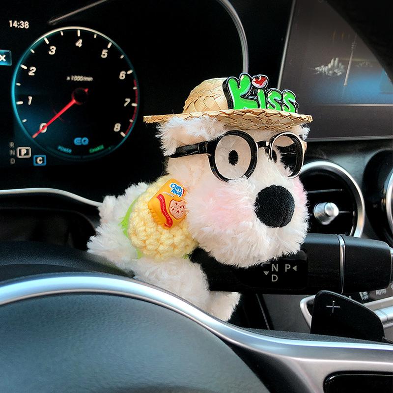 Car Accessory Used For Car Gear Shift Decoration Cute Turn Signal West Highland Dog Wiper Dolls Rearview Mirror Ornament Gift