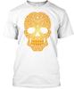 Yellow Swirling Sugar Skull T-Shirt Made In the USA Size S To 5XL