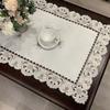 White Embroidered Lace Tablecloth Fabric Floral Dining Tables Cover Dust Cover  Tea Table