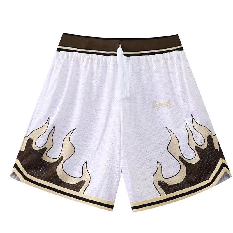 Unisex Sommer Retro Basketballshorts - Atmungsaktives Doppelschicht-Mesh, Knielang & Trendy