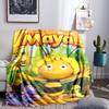 Bee Adventure Maya Throws Blanket Flannel Blankets Plush for Couch Bed Gifts for Men Women Travel Picnic Blanket Christmas Fan Gifts